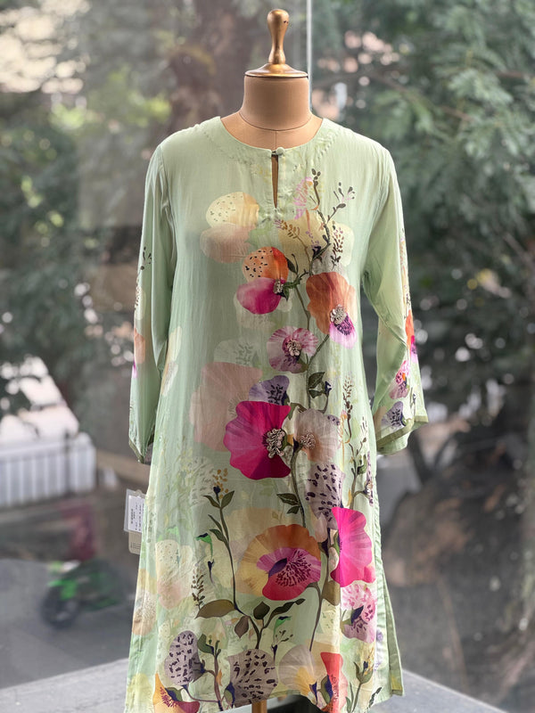 Green Floral Suit