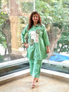 Green Collared Neck Co Ord