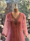 Pink Tissue Dupatta Set