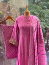 Pure Cotton Self-Weaving Lines Kurta Set with Kota Doria Dupatta