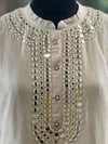 Off White Mirror Work Suit Set