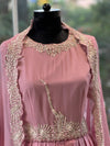 Pink Embroidered Cape Set