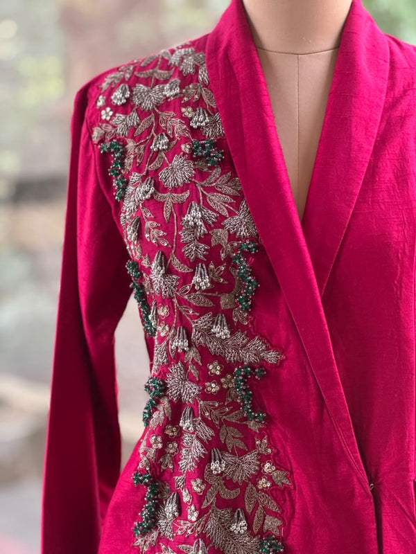 Reddish Pink Blazer Set