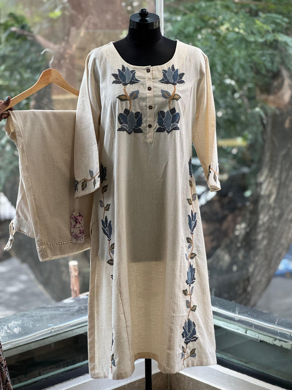Off White Cross Stich Co Ord
