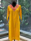 Yellow Gota V Neck Suit Set