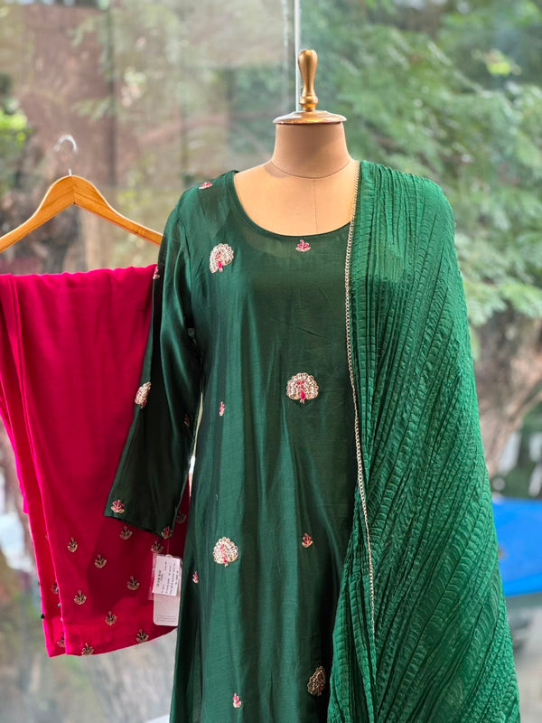 Green Crush Dupatta Set