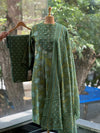 Green Floral Dupatta Set