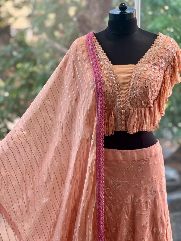 Peach Shaded Lehenga Set