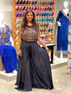 Black Flared Palazzo Set