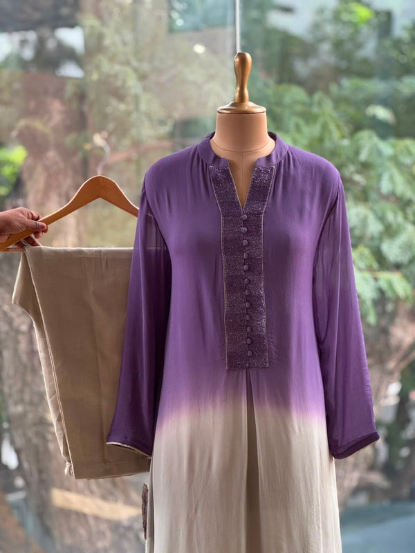 Purple Shaded Kurta Set