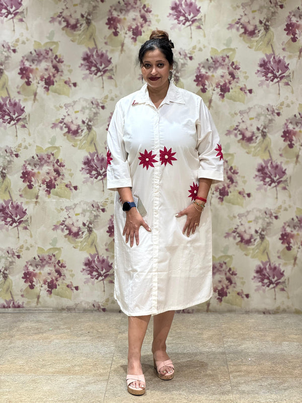 White Applique Tunic