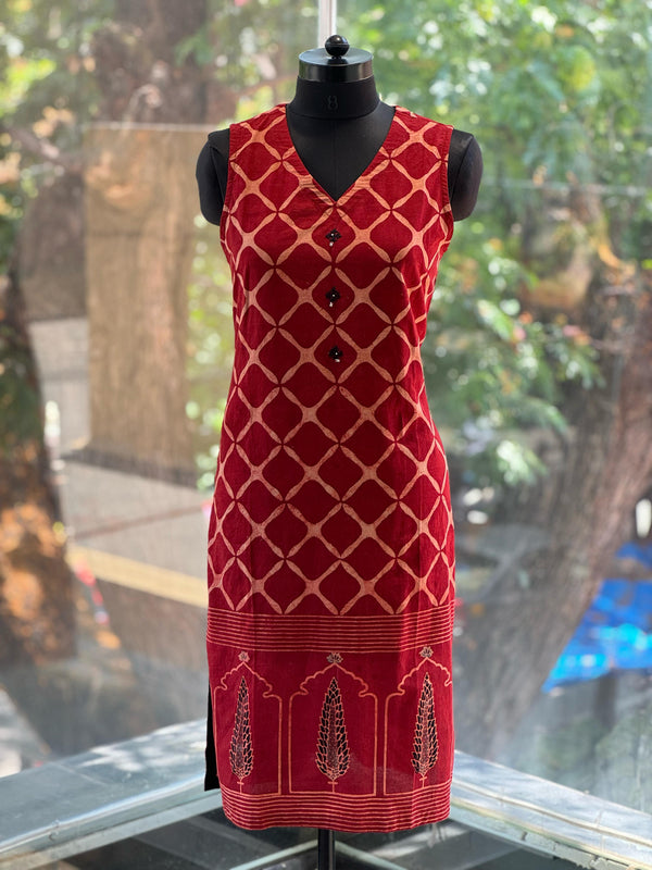 Red Sleeveless Tunic