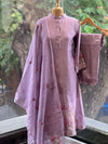 Purple Chanderi Silk Dupatta Set