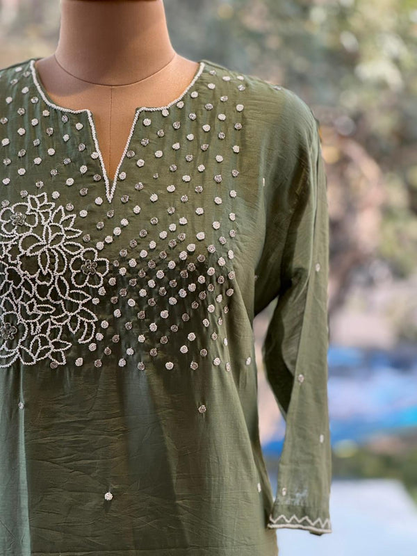Green Dupatta Set