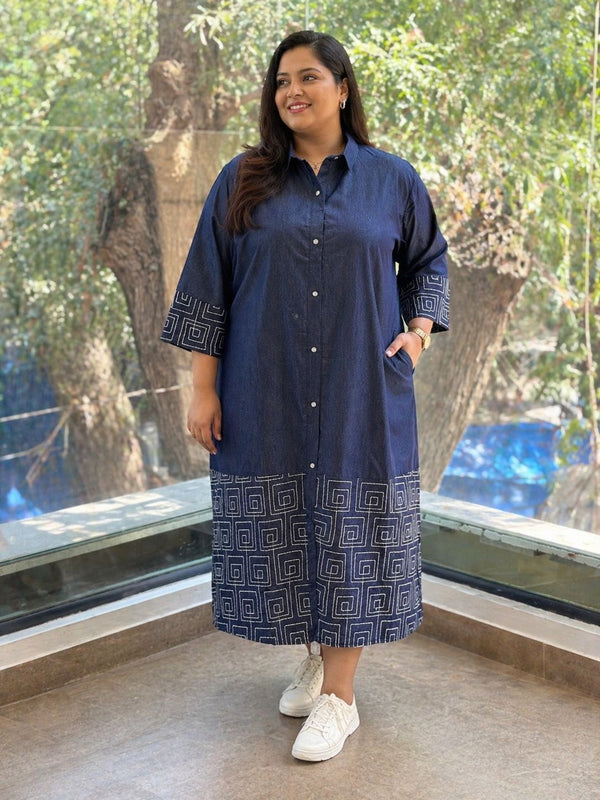 Denim Embroidered Tunic