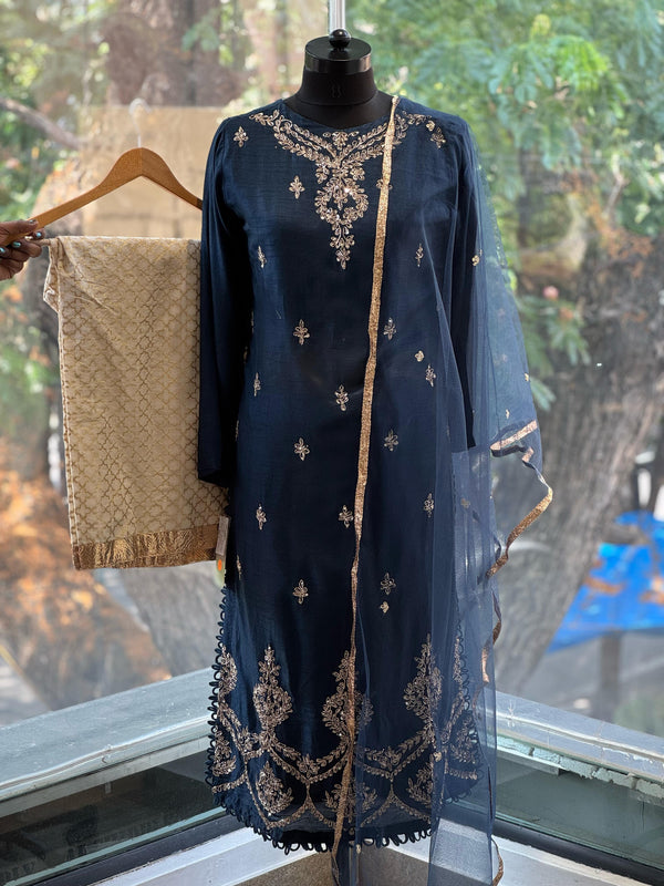 Blue Dupatta Set