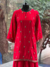 Red Gota Work Sharara Set