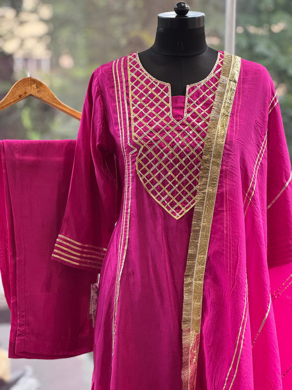 Pink Gota Yolk Suit Set