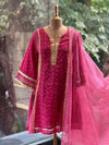 Pink Leheriya Panel Suit