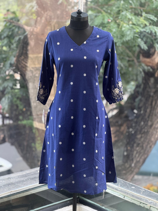 Blue Weaving Buties Tunic