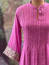 Pure Cotton Self-Weaving Lines Kurta Set with Kota Doria Dupatta