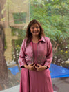 Pink Glass Tissue Shrug Tunic