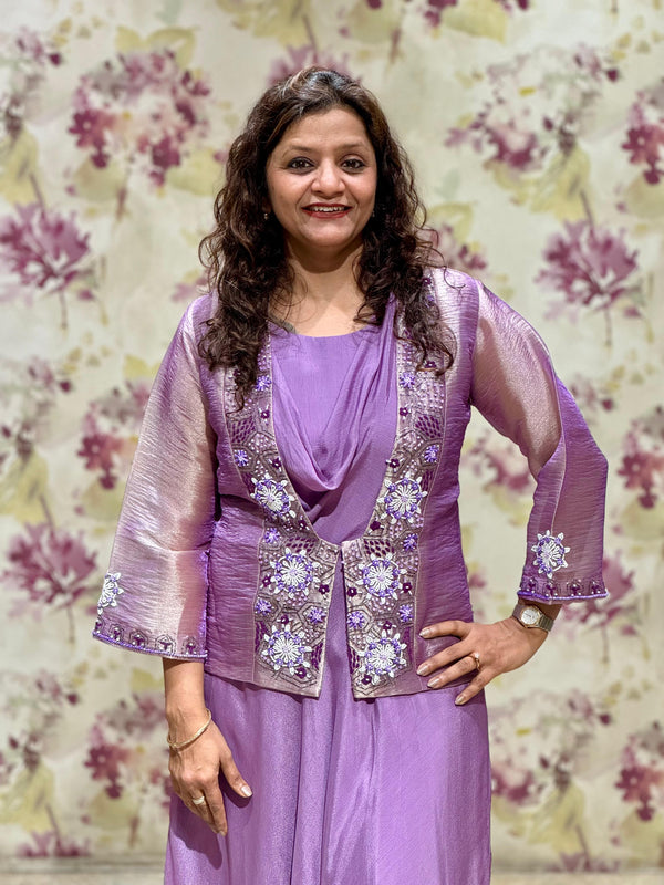 Mauve Tissue Jacket Tunic
