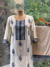 White Hand Block Printed Kurta Set