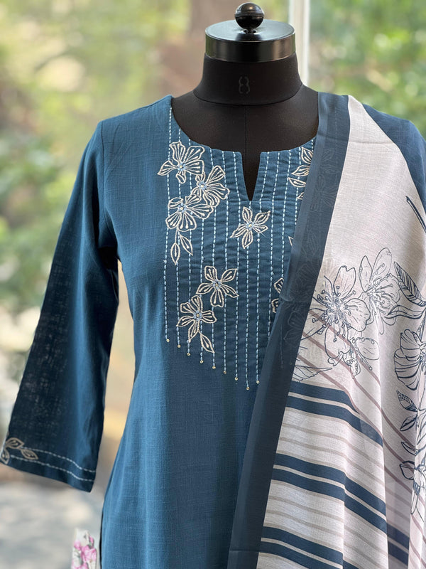 Blue Dupatta Set