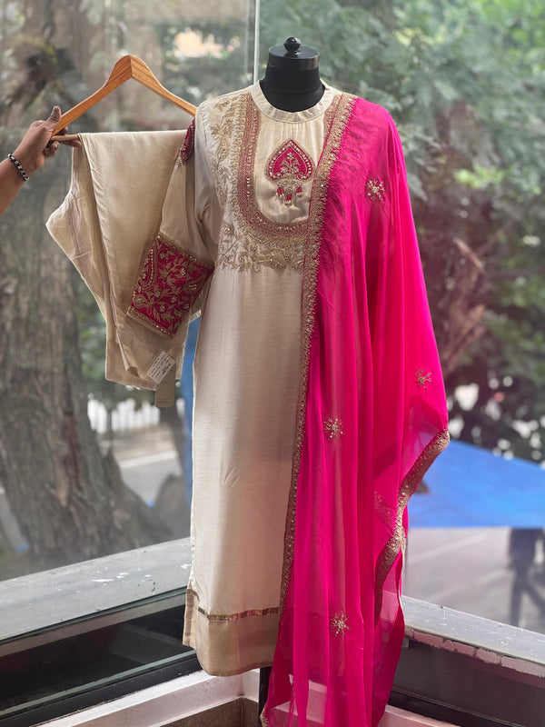Cream Pink Suit
