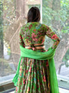 Green Floral Lehenga Set