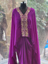 Purple Intricate Yolk Cape Set