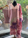 Pink Big Flower Dupatta Set