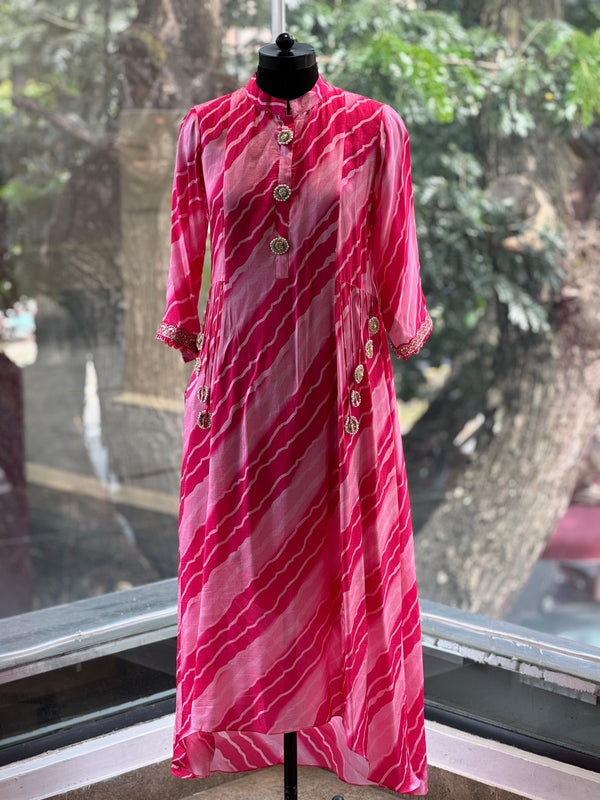Pink Leheriya Suit