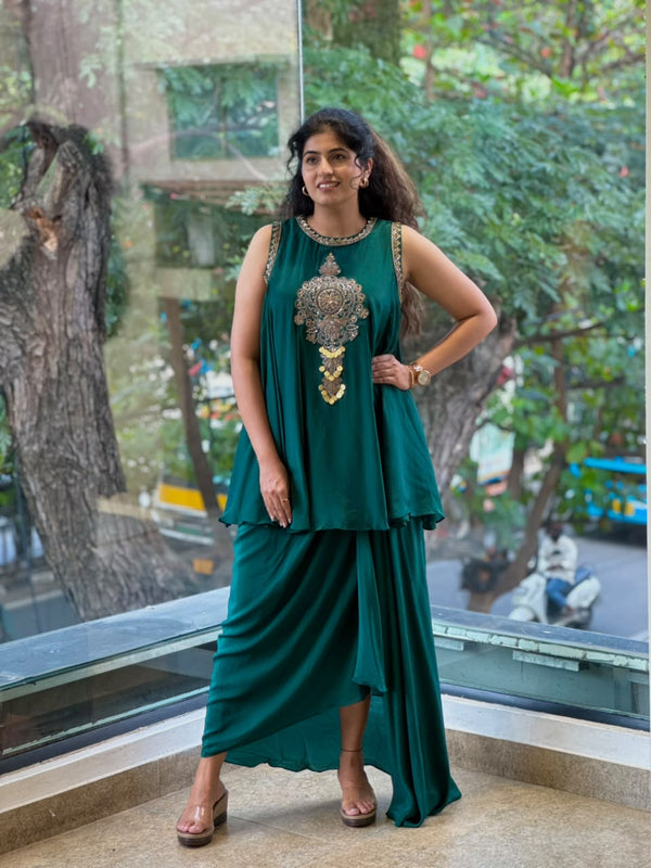 Green Skirt Set