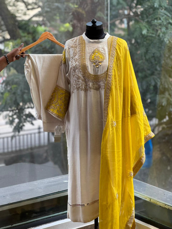 Cream Yellow Suit
