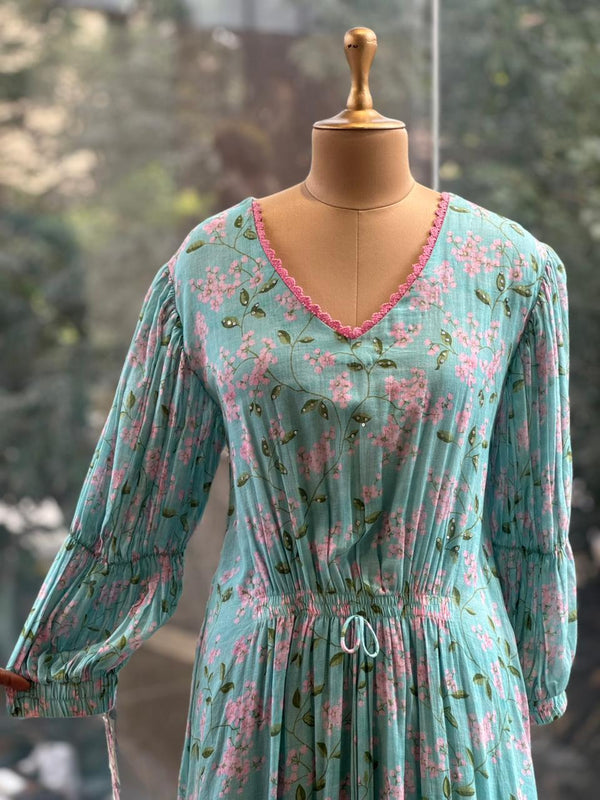 Light Blue Floral Tunic