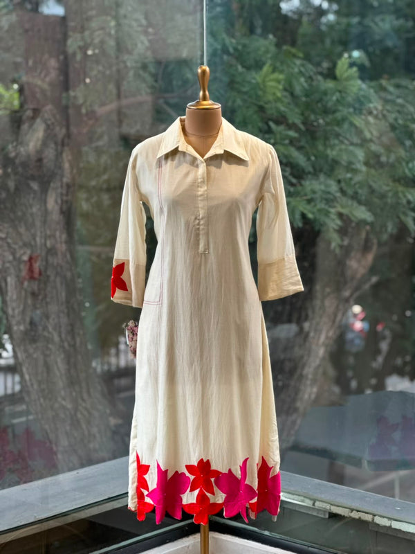 White Mul Tunic With Embroidery