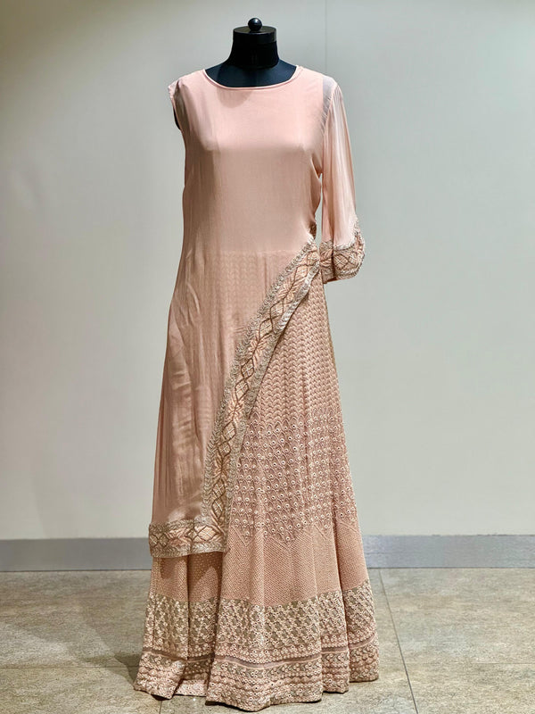 Light Pink Chikankari Gown