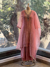 Pink Tissue Dupatta Set