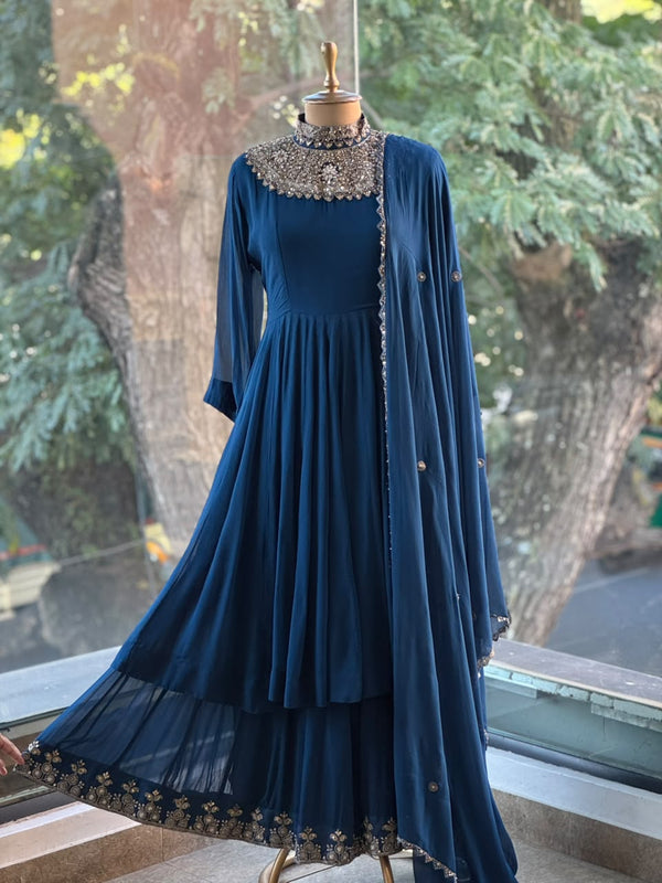 Blue Sharara Set
