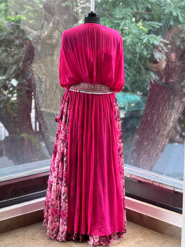 Pink Floral Lehenga