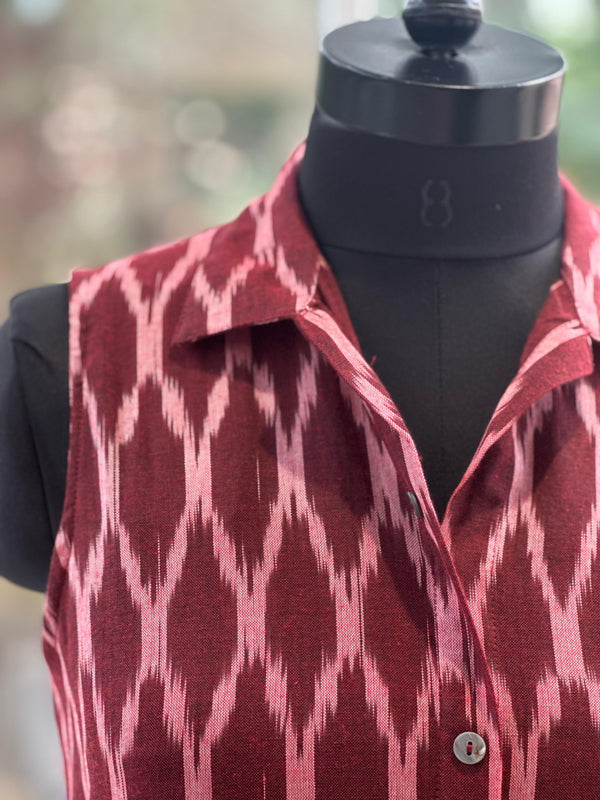 Maroon Sleeveless Tunic