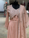 Peach Mirror Work Gown