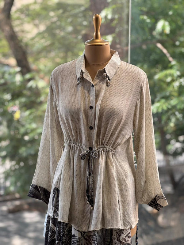 Half White Digital Print Palazzo Set