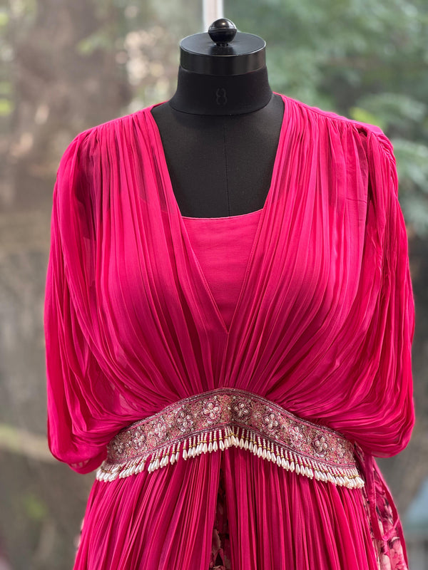 Pink Floral Lehenga