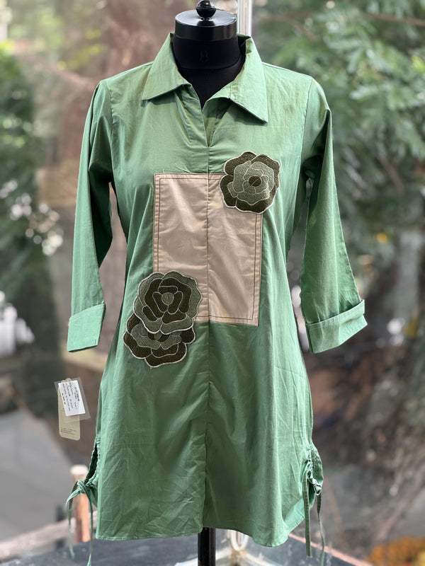 Green Collared Neck Co Ord