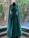 Green Tail Sleeves Gown
