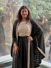 Black Bnadhej Print Cape Set