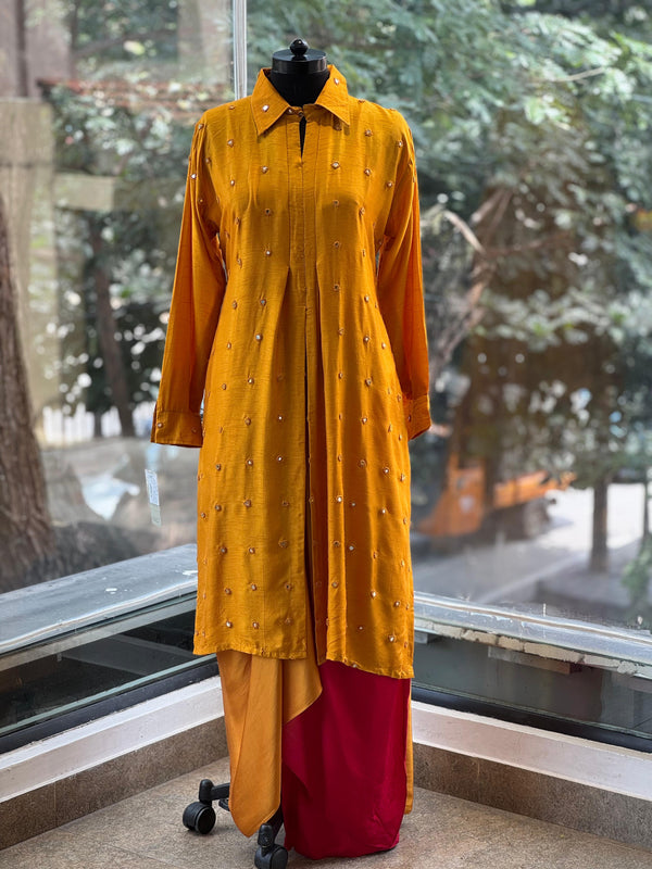 Yellow Shaded Skirt Set